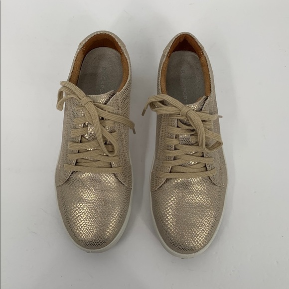 Rockport Works Parissa Sneakers safety composite toe gold snake women shoe 7.5 - Picture 4 of 7